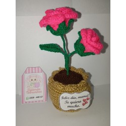 Macetas con Rosas a crochet