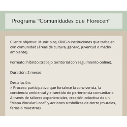 Programa “Comunidades que...